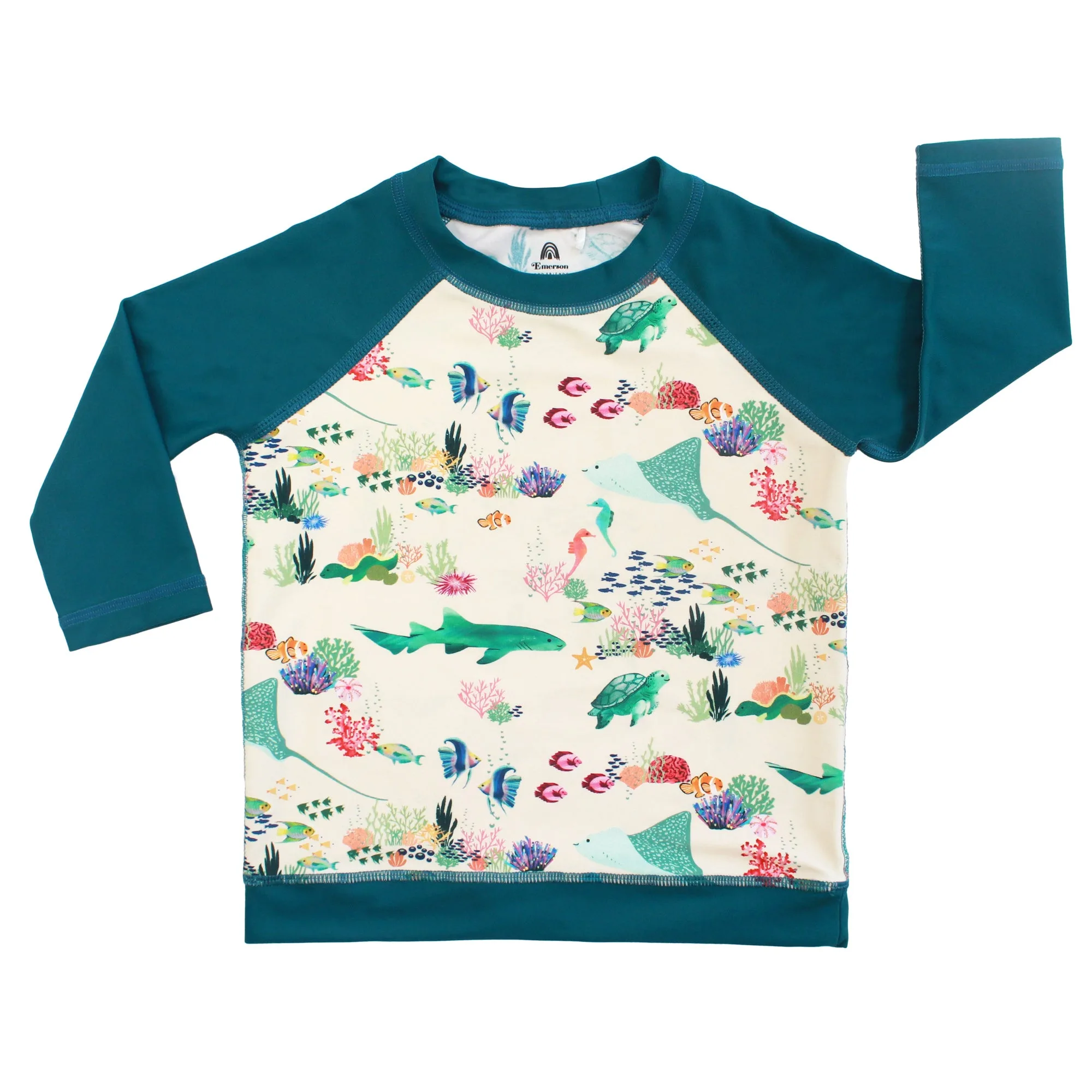 Coral Reef Long Sleeve Baseball Rashguard Shirt