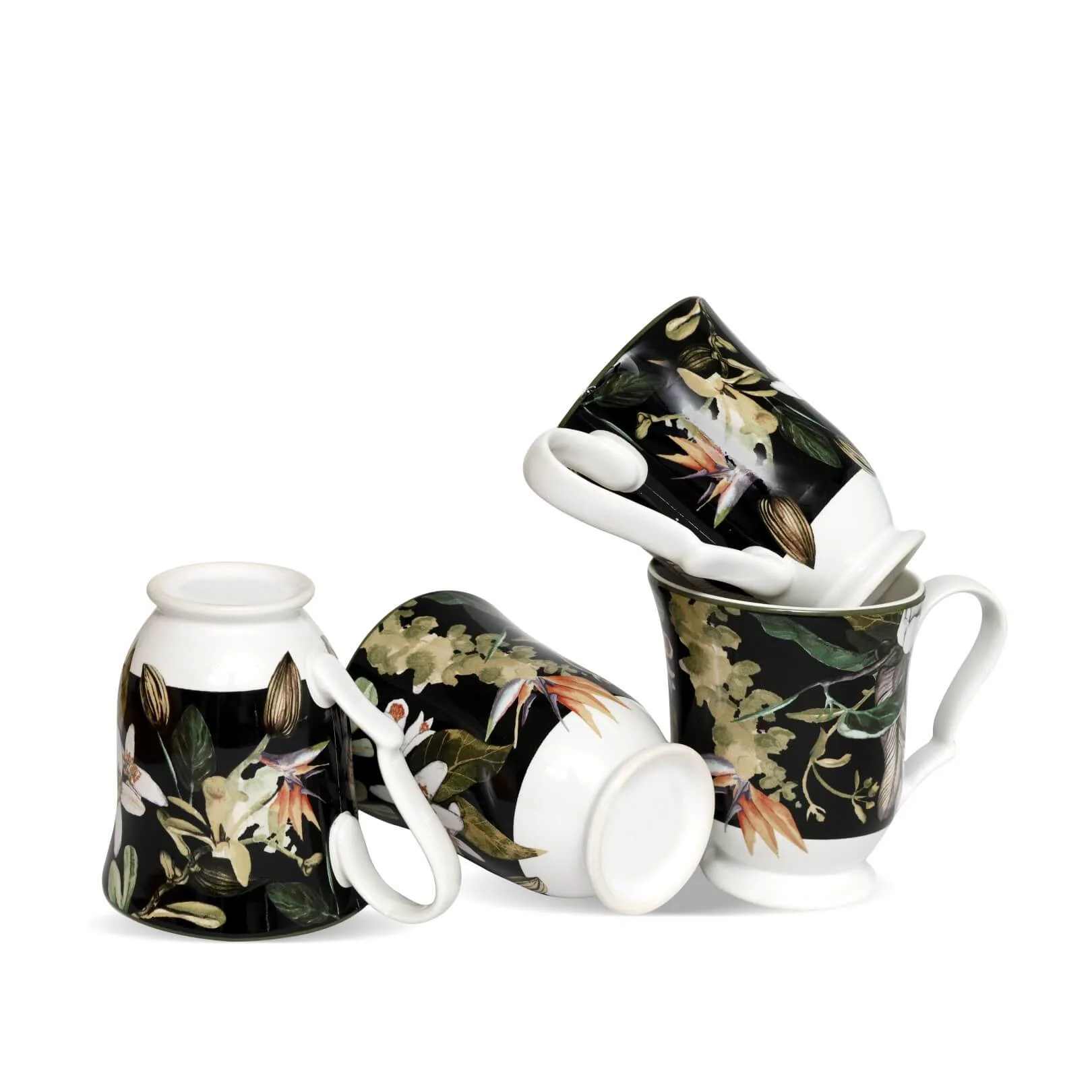 Black Forest Collection | Vintage Porcelain Tea Mugs – Set of 4