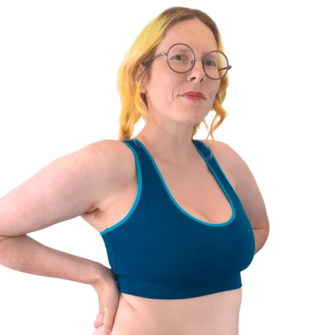 Racerback Bralette - Petrol Blue