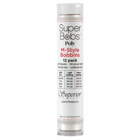 Canettes Super Bobs Poly M-Style #624 Blanc Naturel - Lot de 12