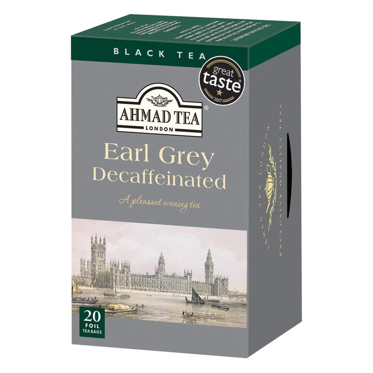 Earl Grey décaféiné d'Ahmad Tea en sachets - 20 sachets