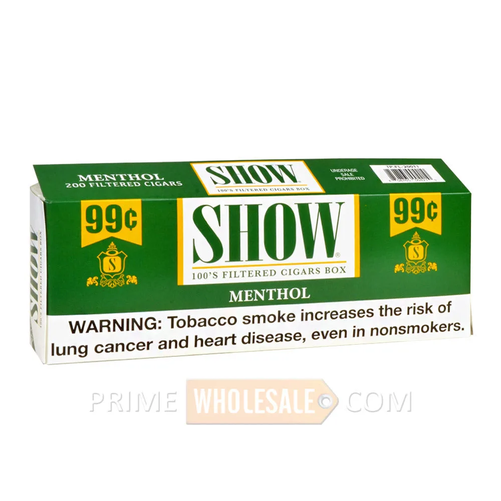 Show Menthol Cigarros Filtrados 10 Paquetes de 20