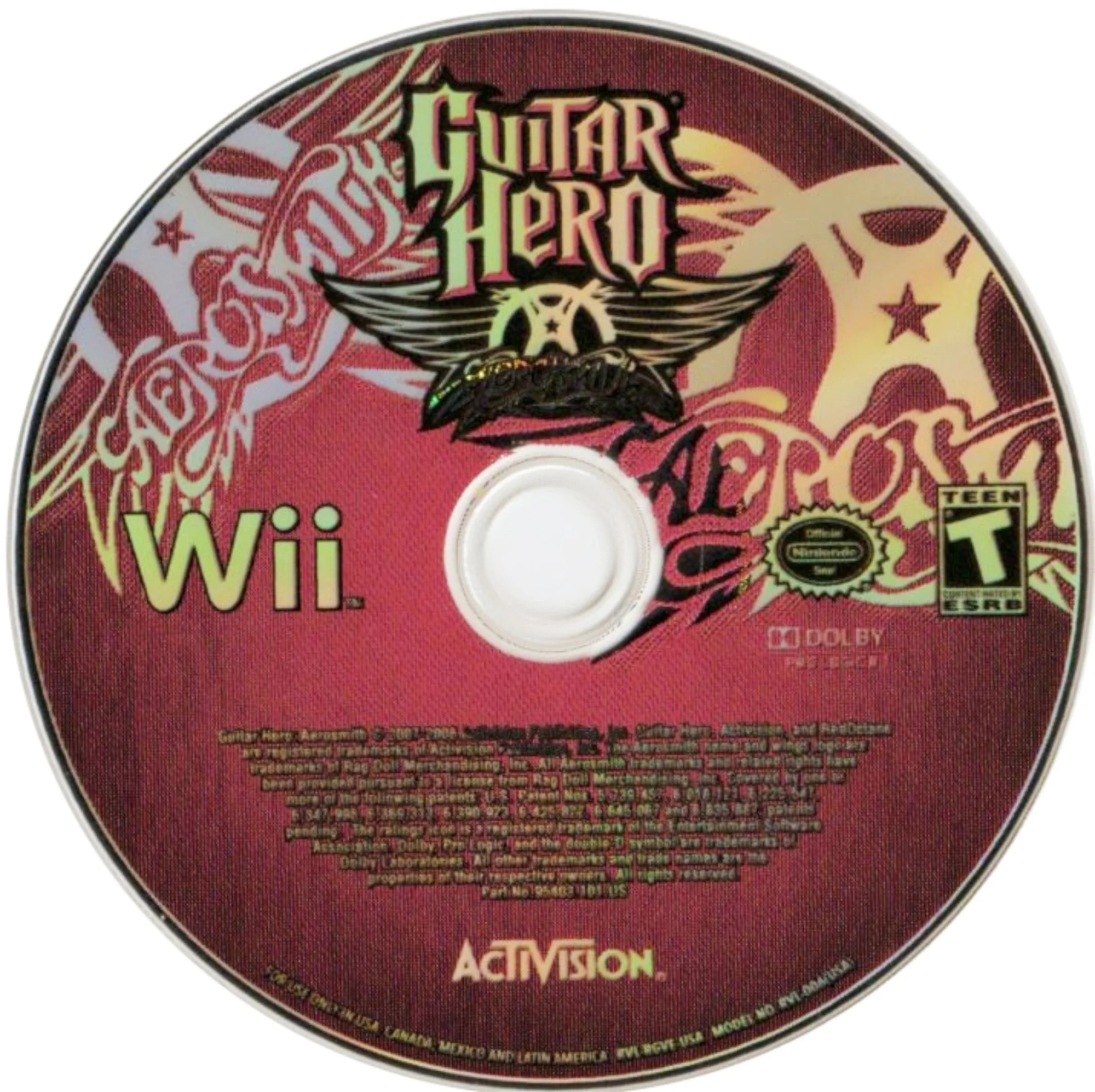 Guitar Hero Aerosmith Nintendo Wii 2008 Video Game DISC ONLY music rhythm band Pre-Owned/Refurbished