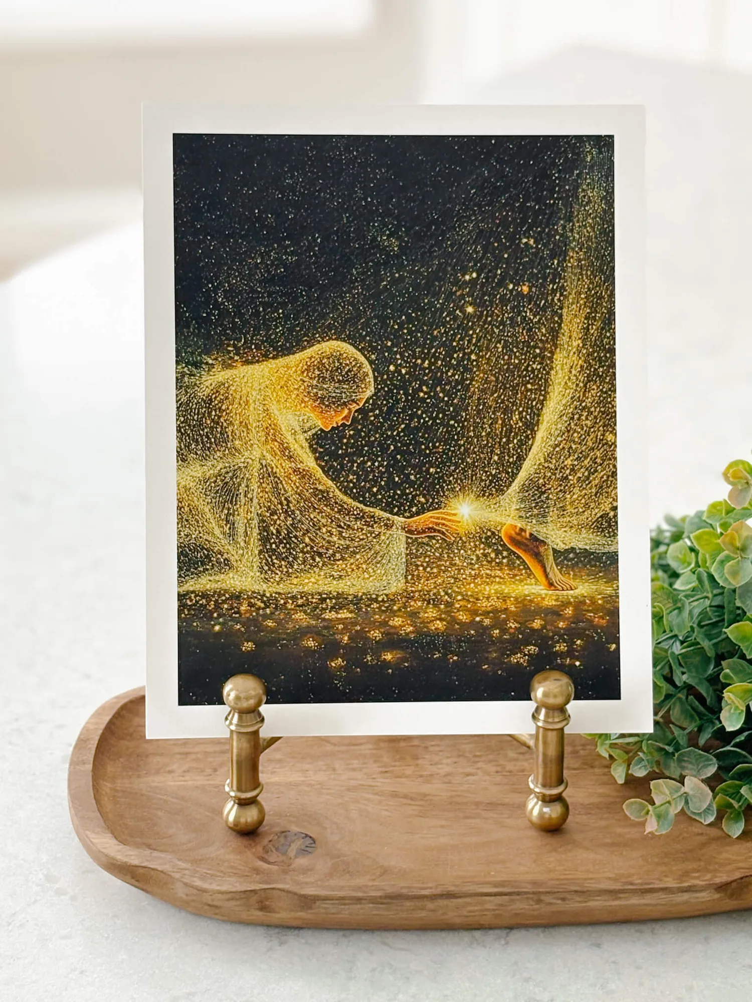 Katholischen Canvas-Druck im Wohnzimmer stylen