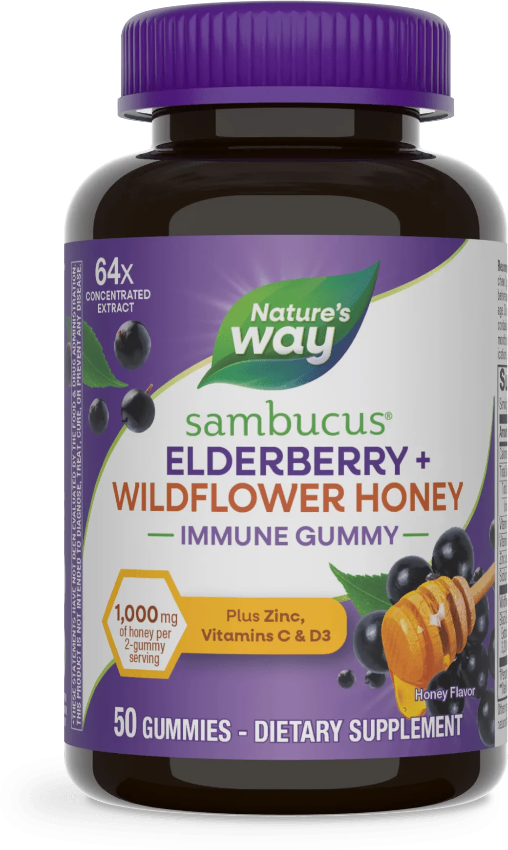 Sambucus bezinka + med z divokých květů imunitní gummies