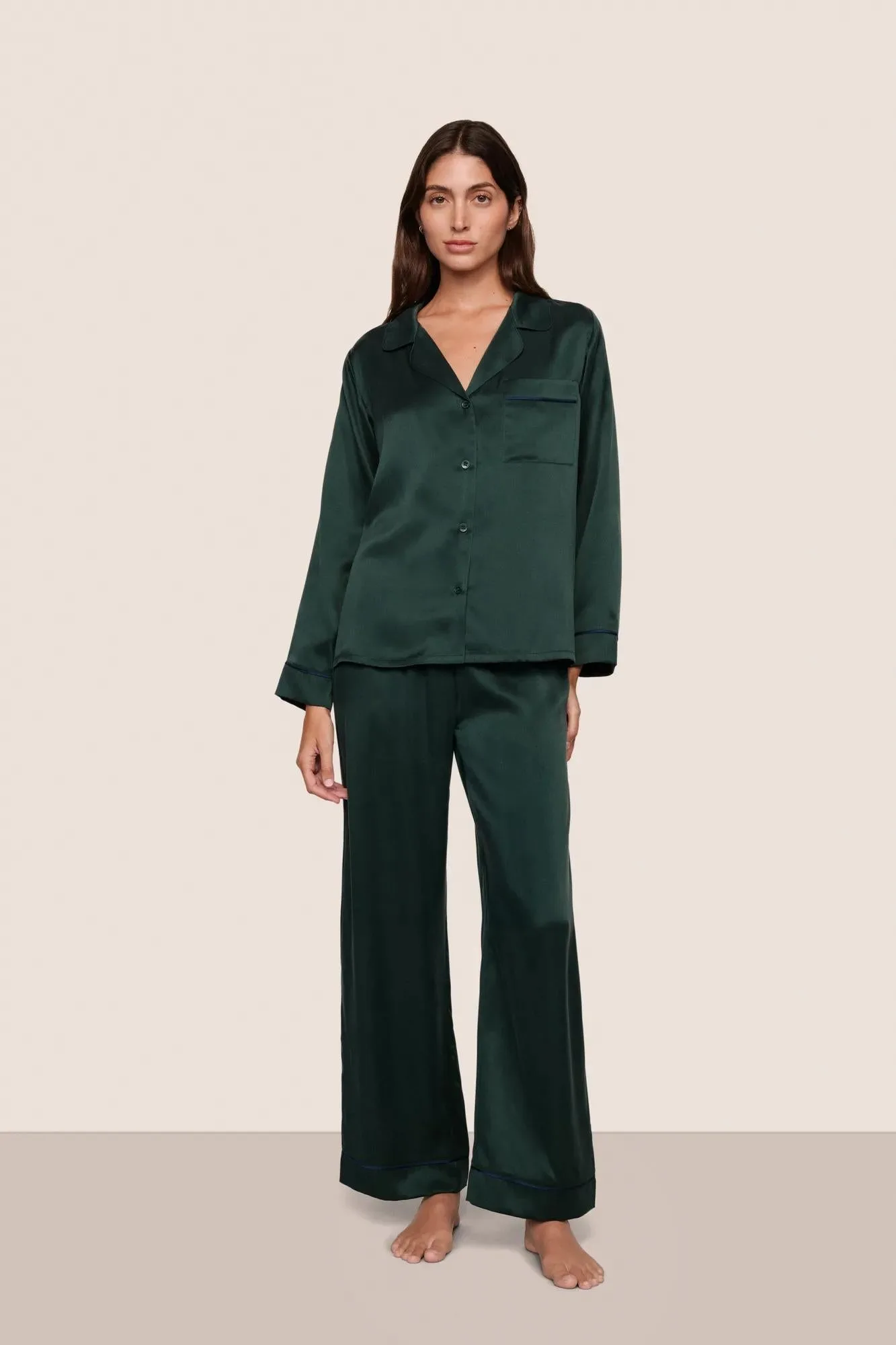 Inez Washable Silk Long PJ Set