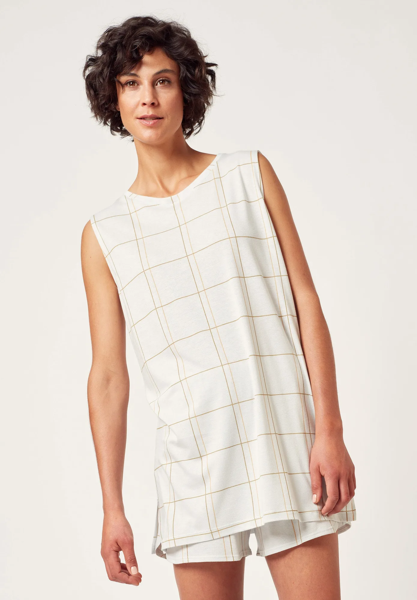 Night Selection 3 Tanktop | dawngrey kariert 010135-01H123
