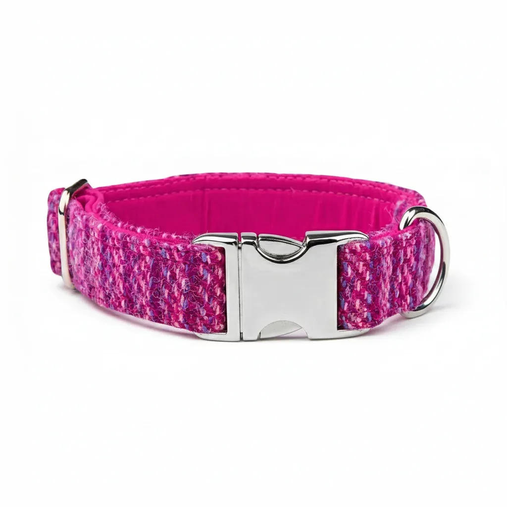 Collar para perro Harris Tweed rosa Koana