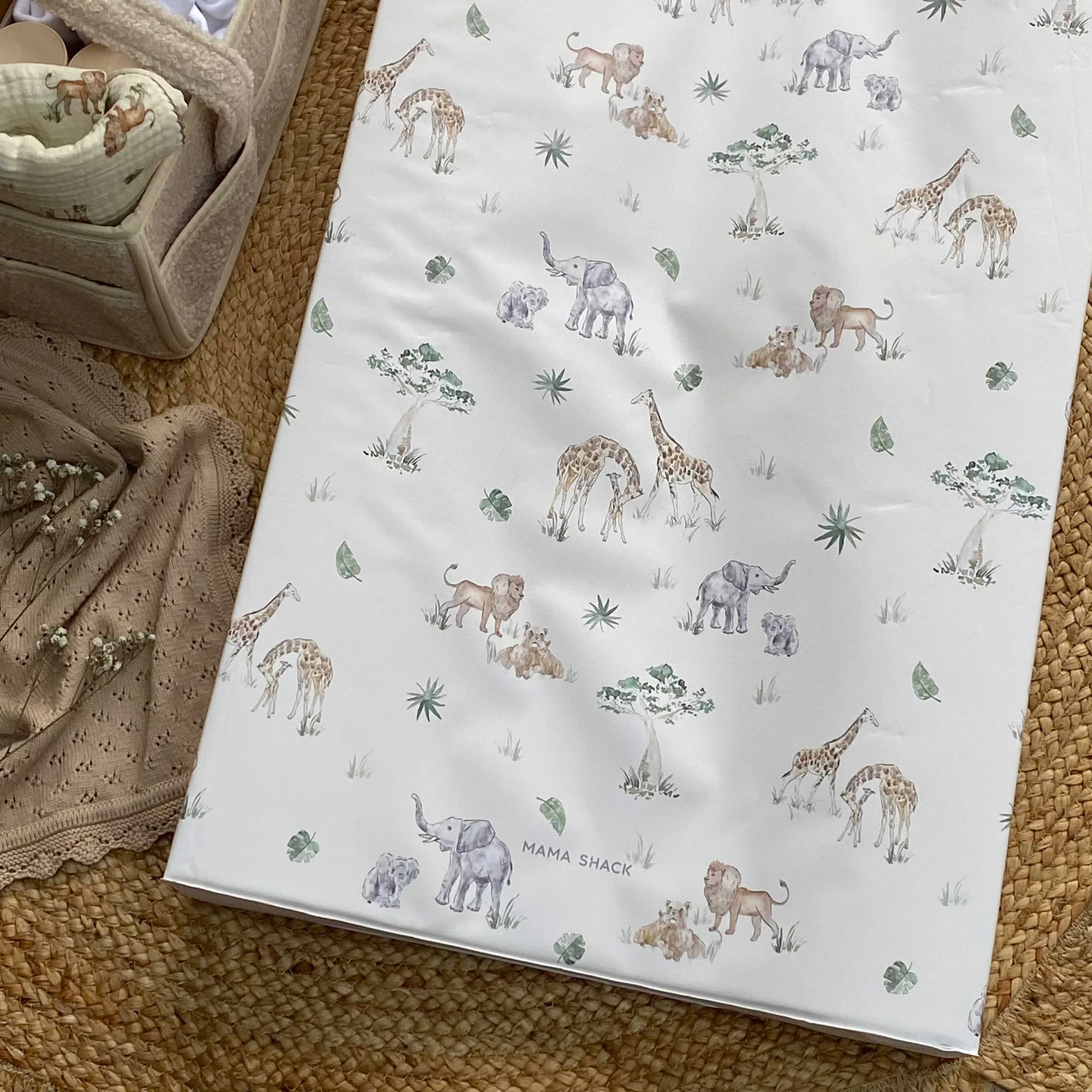 Anti Roll Wedge Changing Mat - Sweet Safari