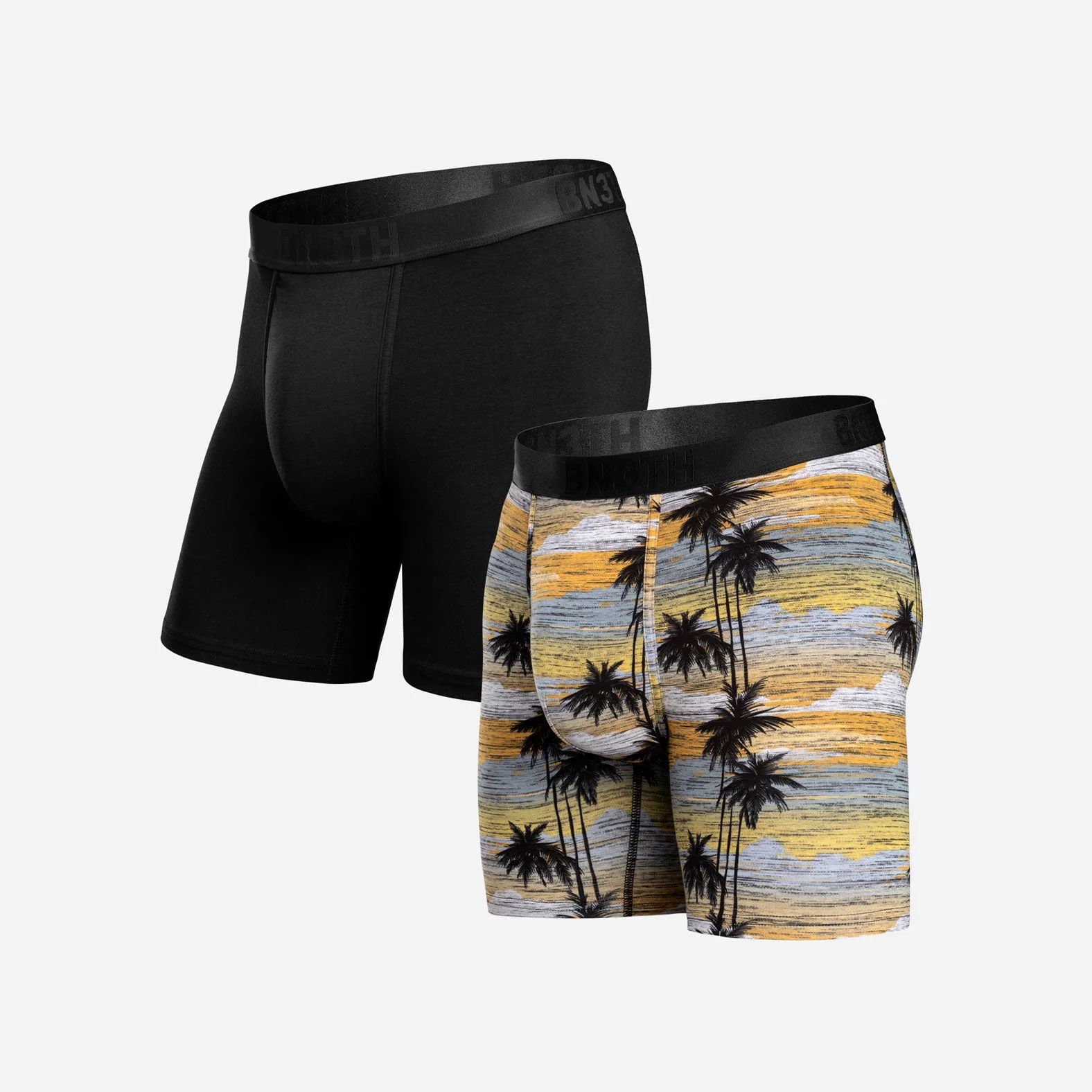 Essentials Boxer Brief 2 pezzi: nero vs Palm Tree Horizon