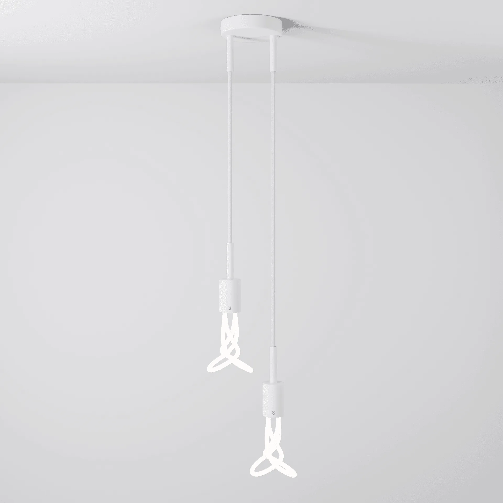 001 - Lampada a sospensione a caduta doppia - Bianco