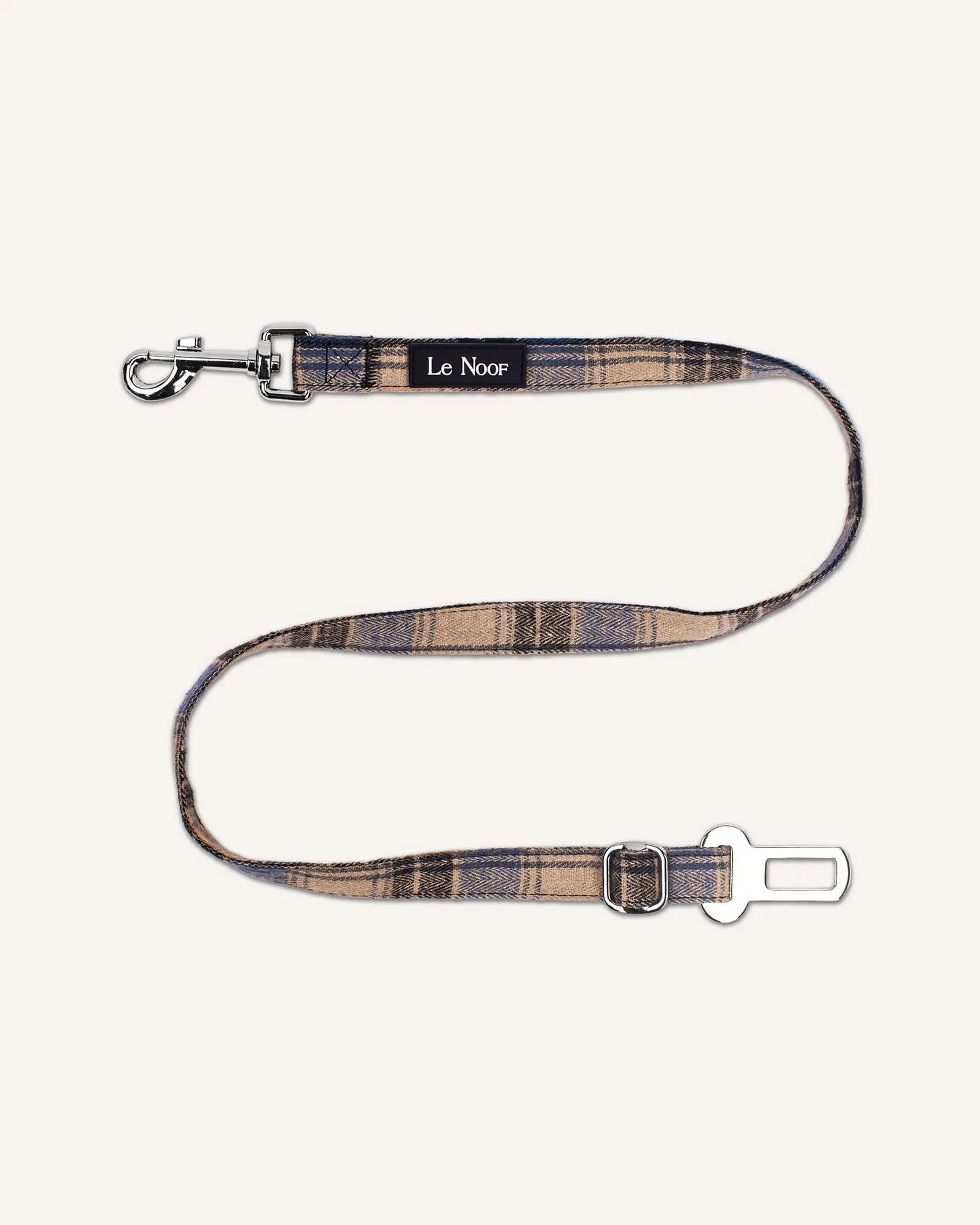 Blue Plaid Dog Seat Belt