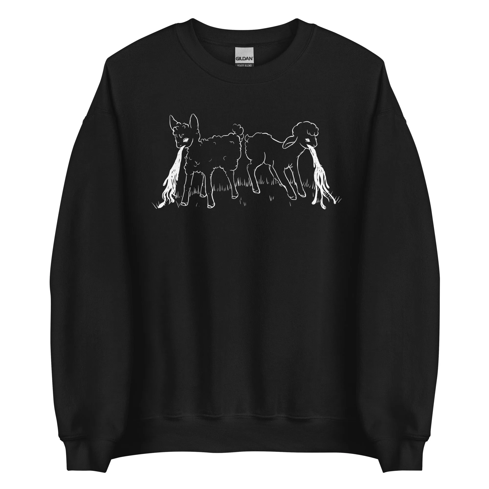 TWO SICK LAMBS GETTING SICK unisex sweatshirt
