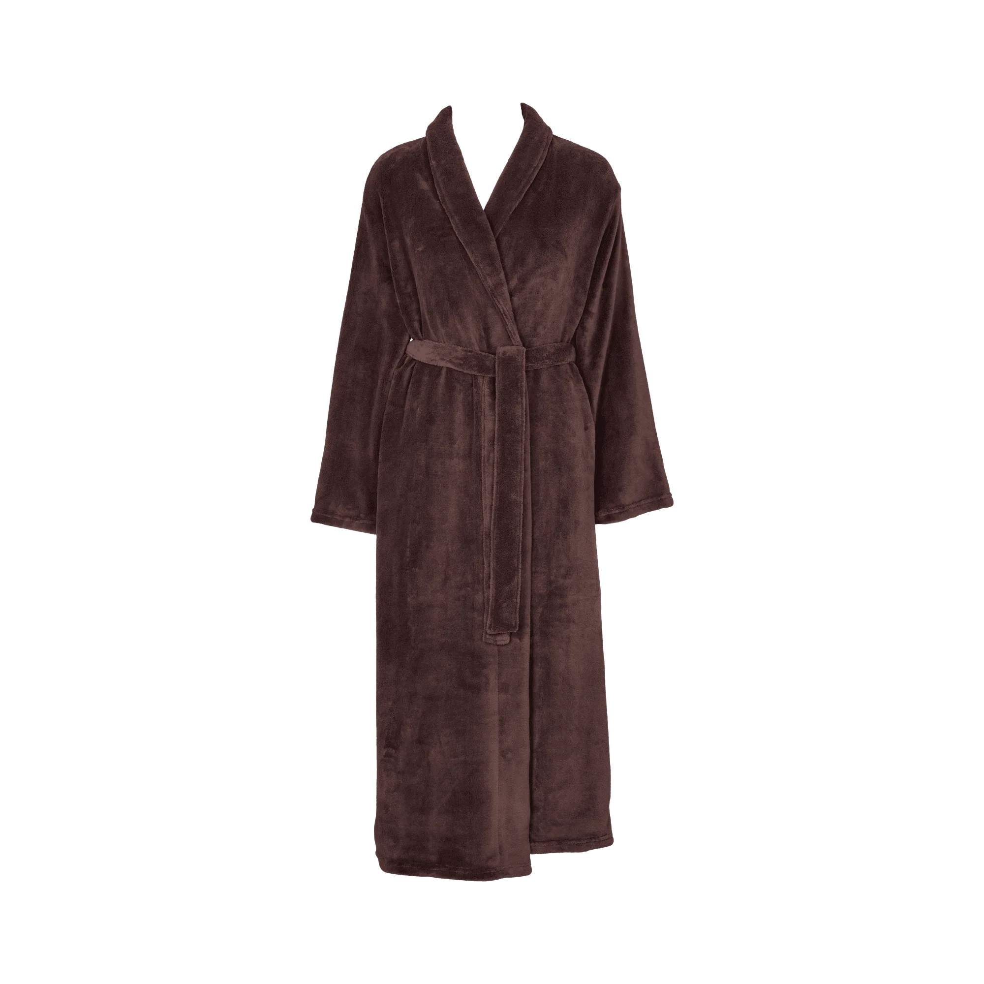 Cornflocker fleece robe long - Dark brown