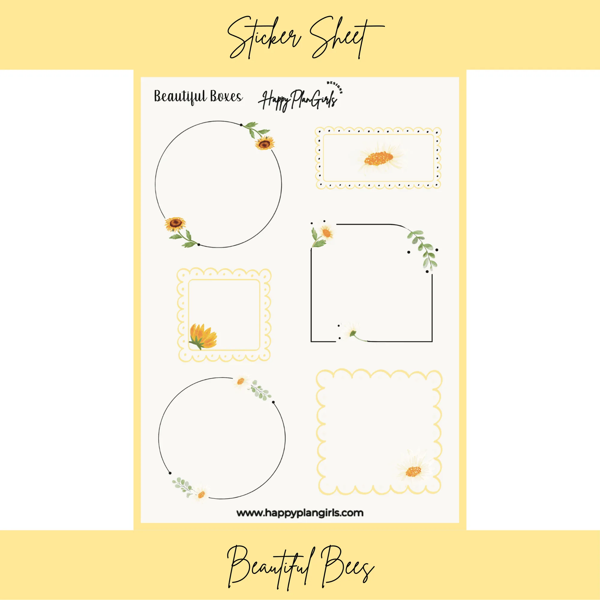Schöne Bienenkisten Aufkleberbogen