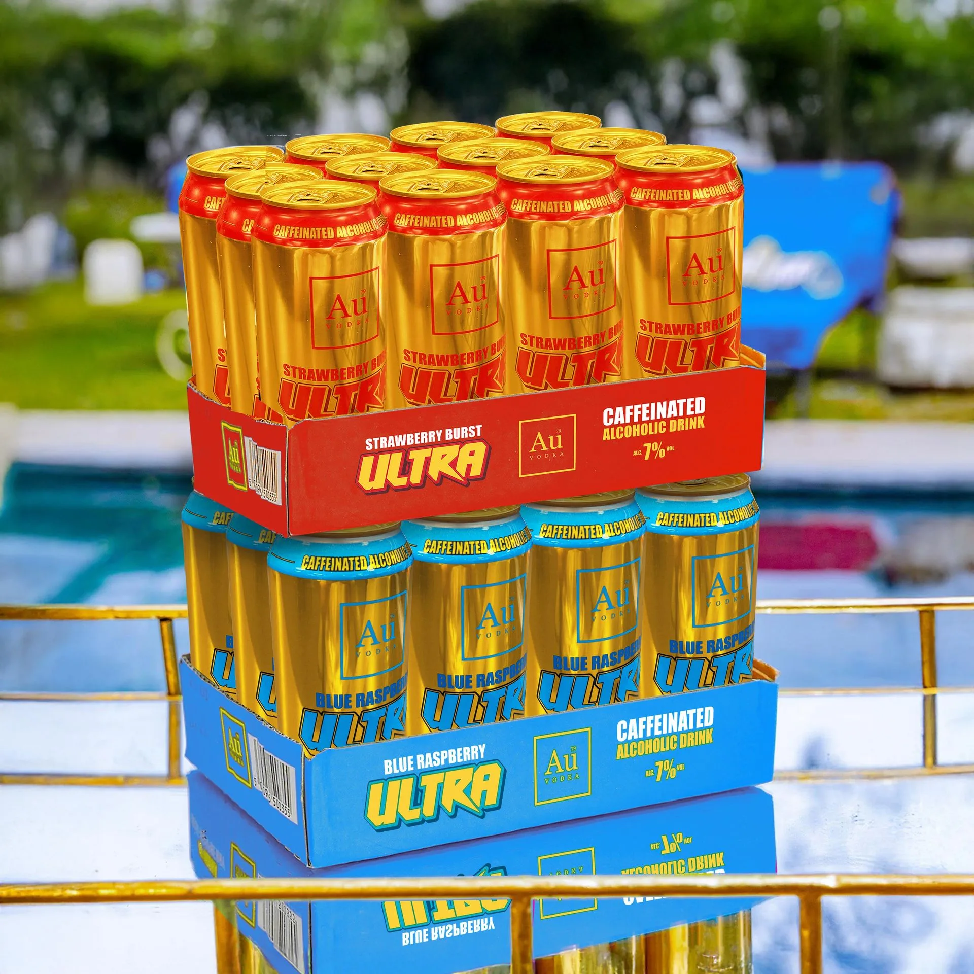 Plechovky Au Vodka Ultra vs. miniatury: Která velikost se hodí na vaši párty