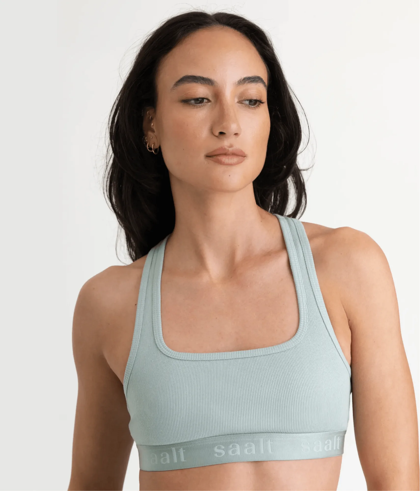 Bralette de Cuello Cuadrado de Algodón Acanalado