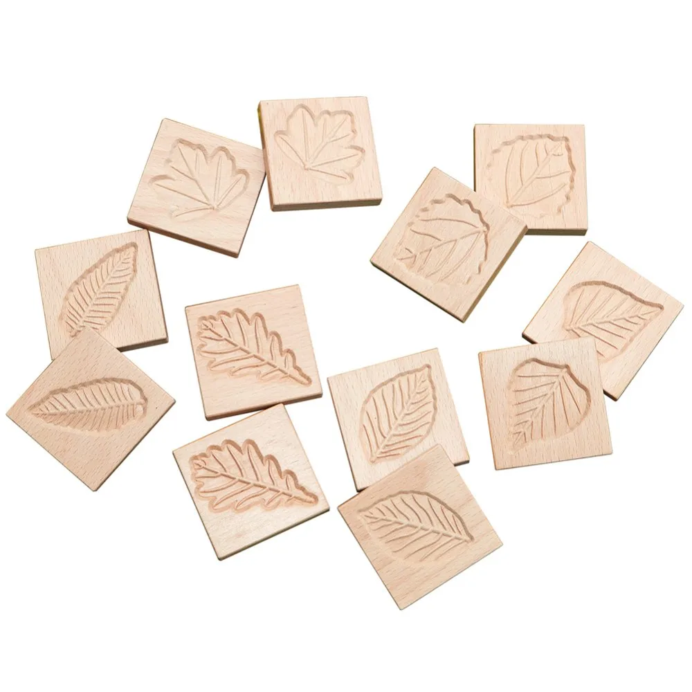 Sensory Leaf Tiles - Set of 12