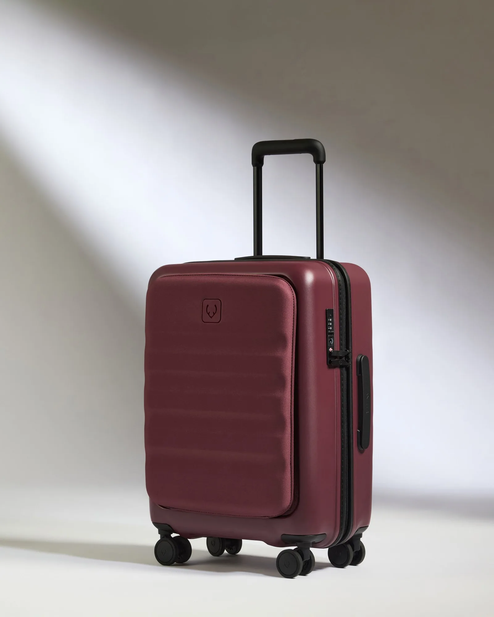 Carry-on with Pocket Luggage in Cedar Red - Icon Stripe