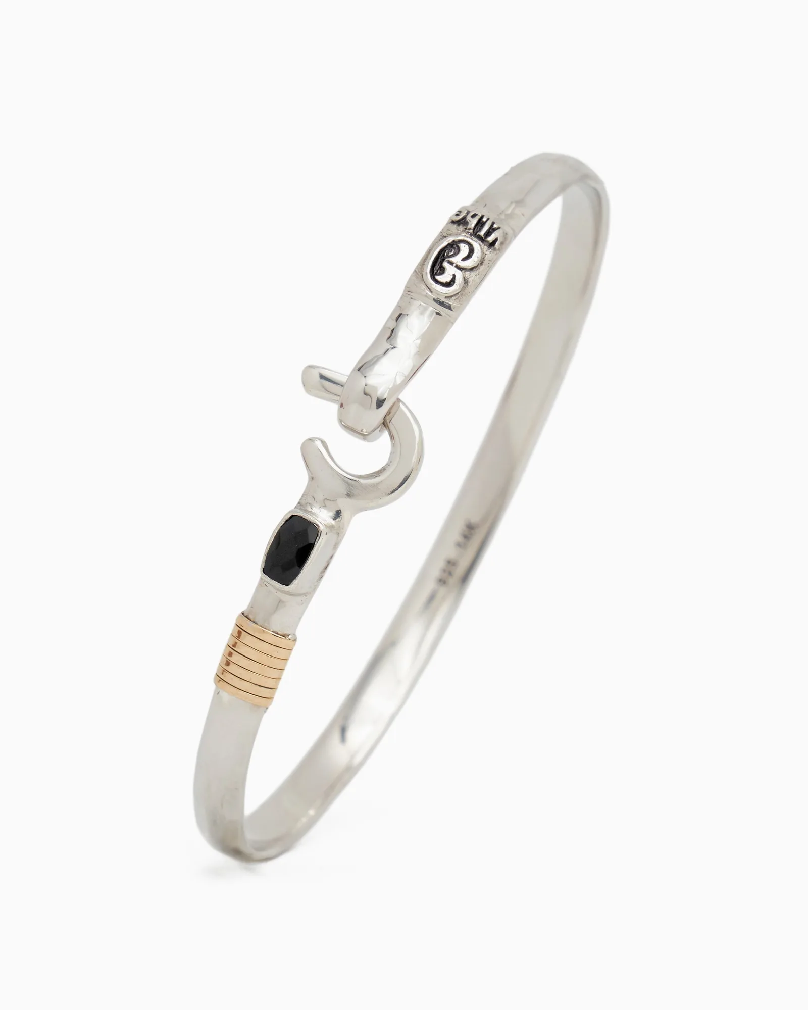 Pulsera St. John Hook con piedra, 4 mm - Ónix negro