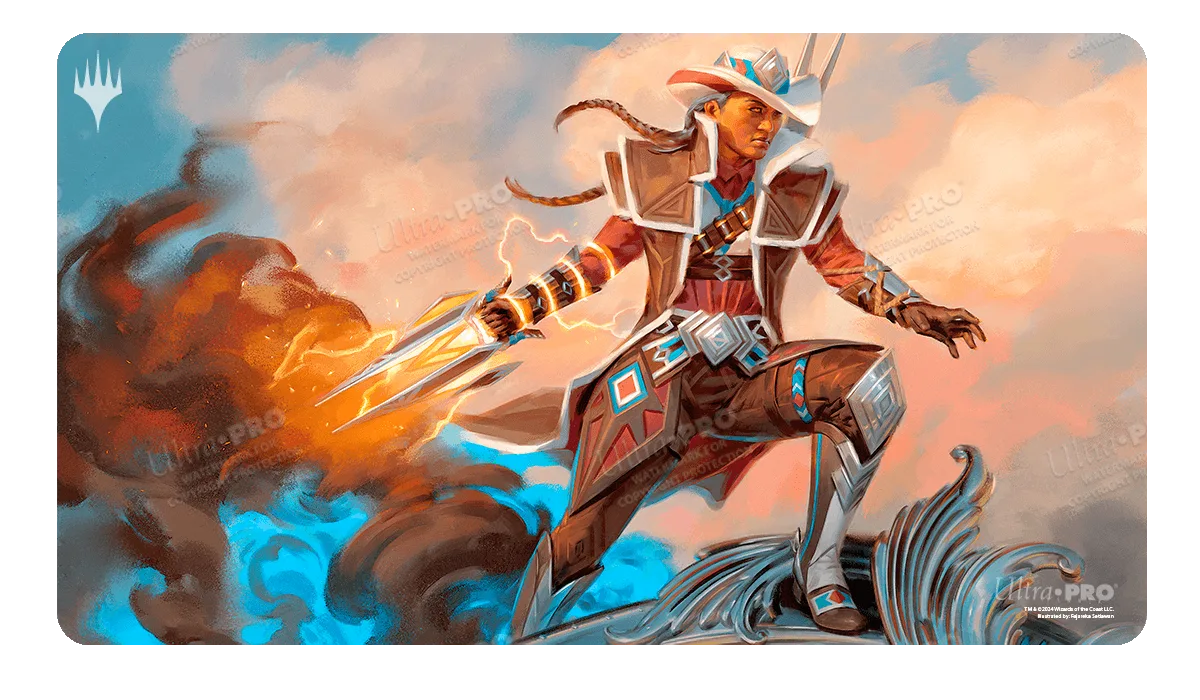 Outlaws of Thunder Junction Annie Flash, The Veteran Playmat de juego estándar con arte clave para Magic: The Gathering