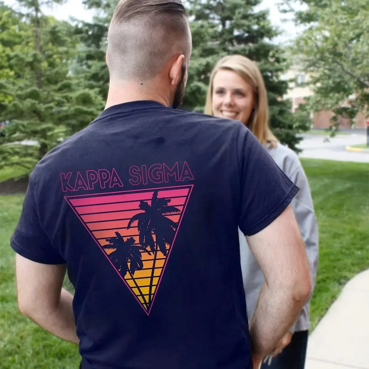 Kappa Sig Navy Short Sleeve Miami Pocket Tee
