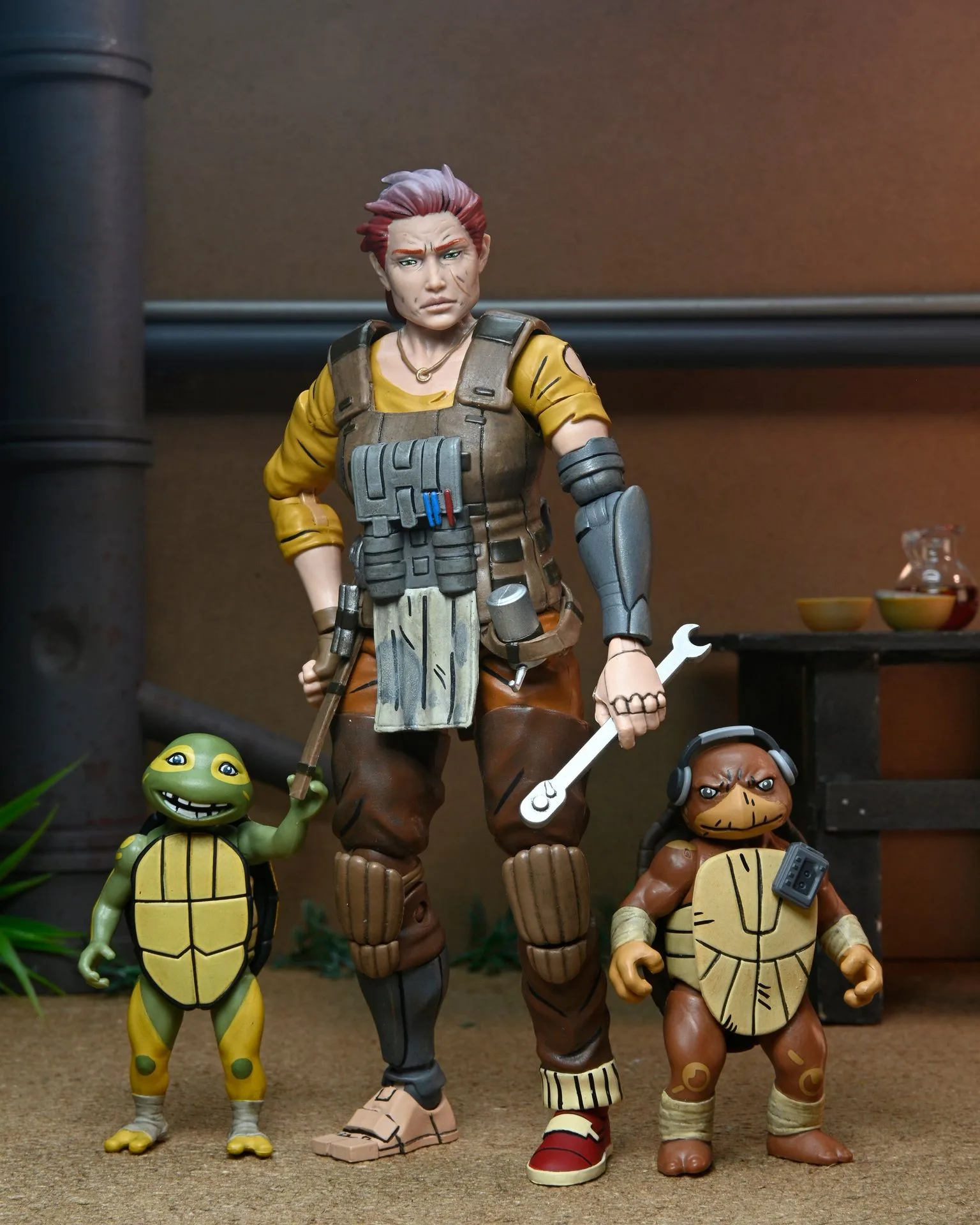 Teenage Mutant Ninja Turtles (The Last Ronin - The Lost Years) - Grammy April พร้อม Baby Yi และ Moja ฟิกเกอร์ขนาด 7 นิ้ว