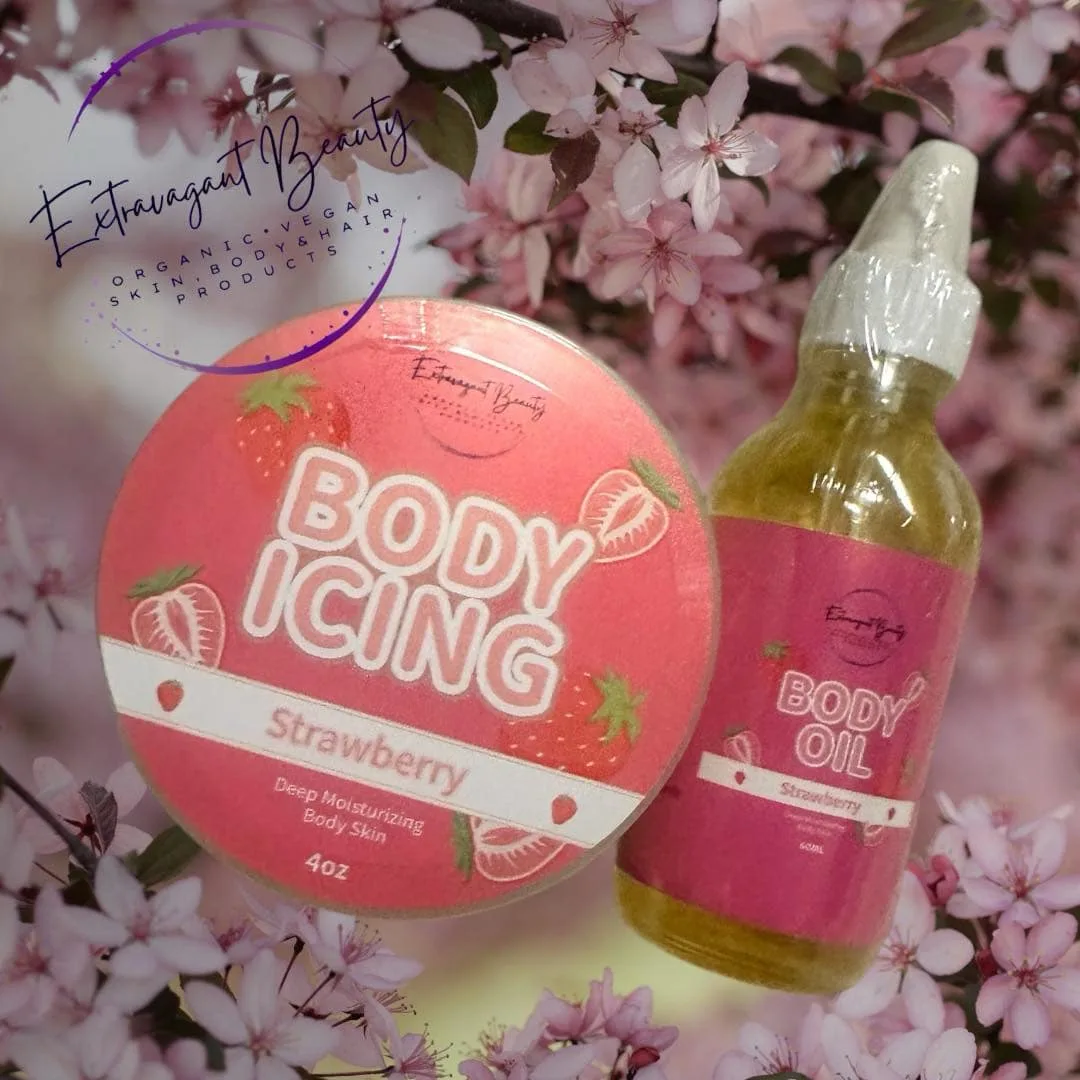 Erdbeer Body Icing + Body Oil Duo