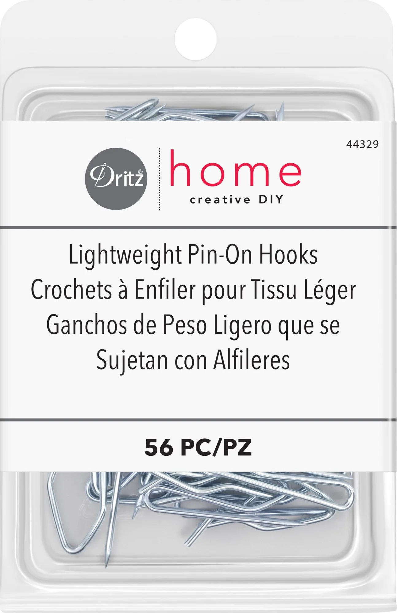 Ganchos de pinza ligeros, plateados, 56 uds.