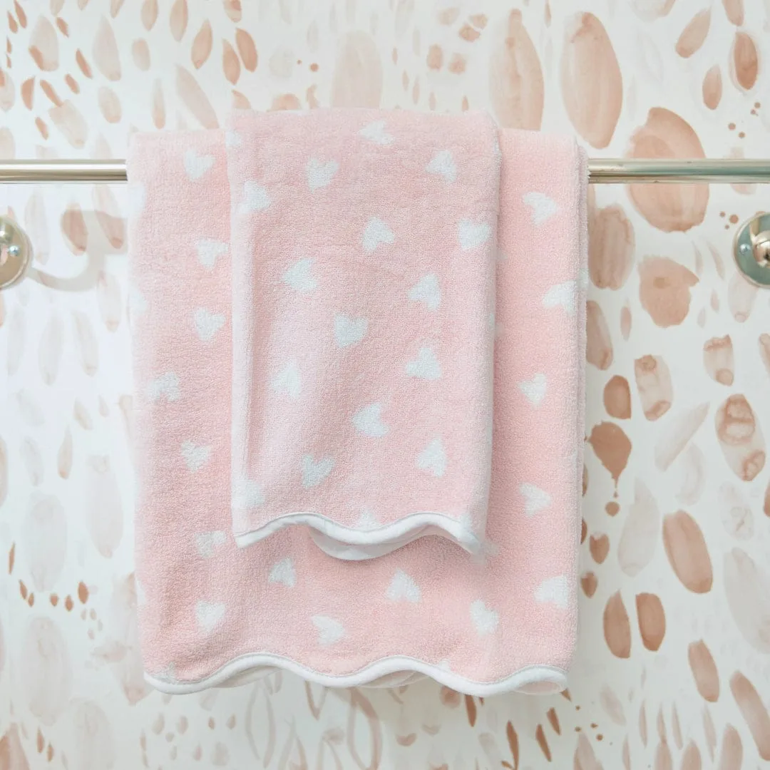 Patterned Scallop Hand Towels (pair)