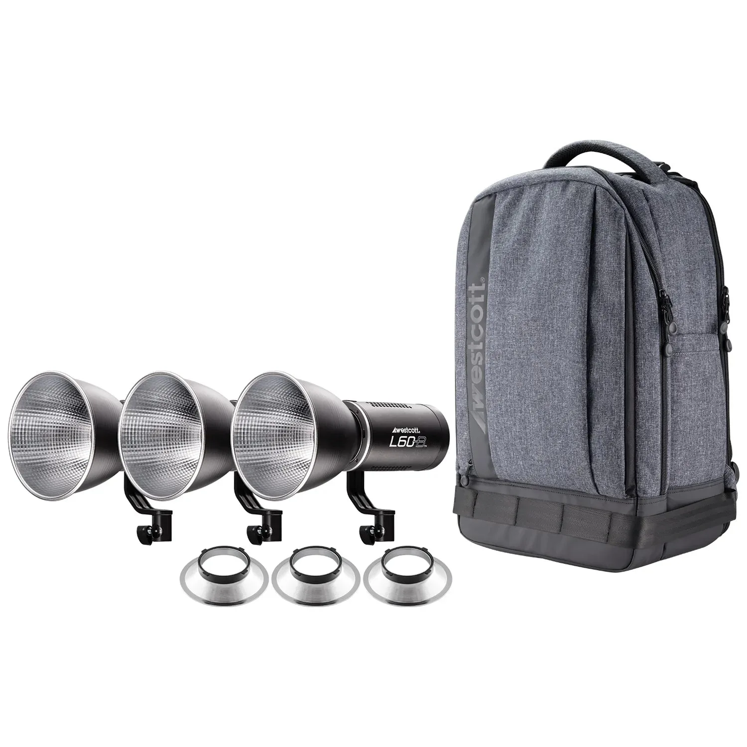 Westcott L60-B Bi-Colour COB LED 3-Light Backpack Kit
