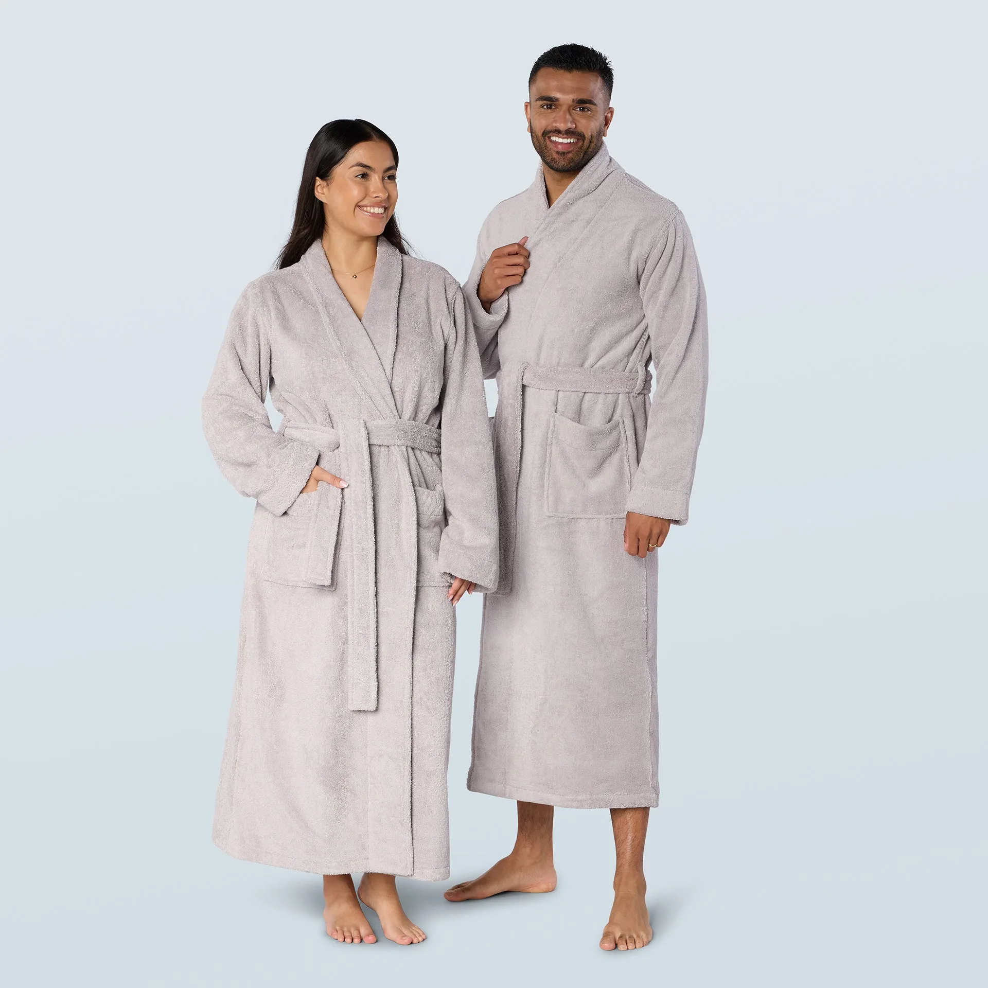 Grey Long Towelling Robe