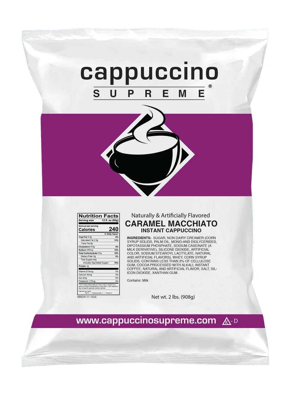 Caramel Macchiato Instant Cappuccino Mix 2 Lb. Bag