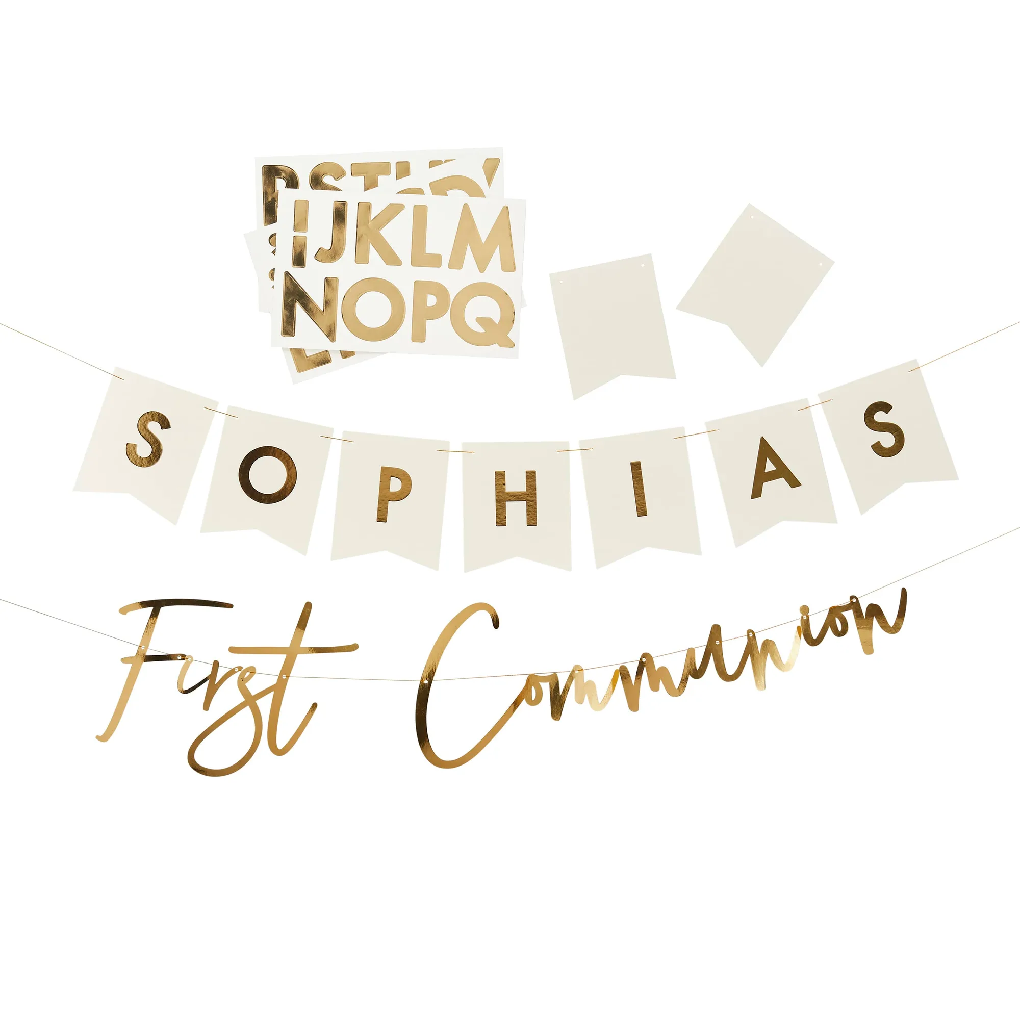 Gold First Communion Personalised Banner