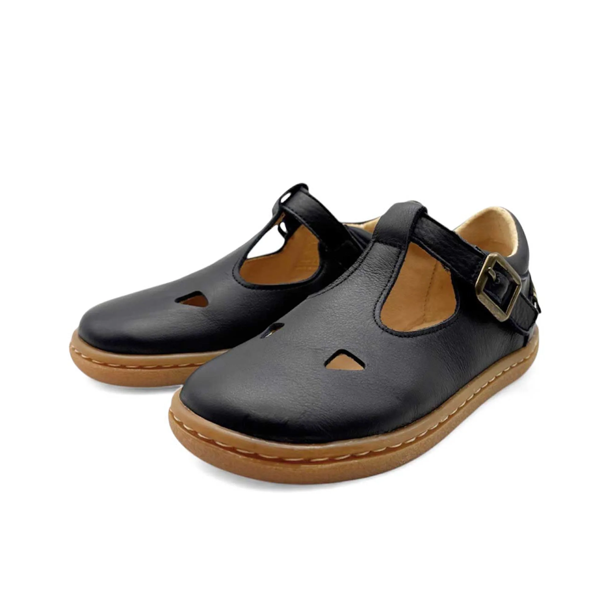Darcey T-Bar Kids Barefoot Shoe - Navy Leather