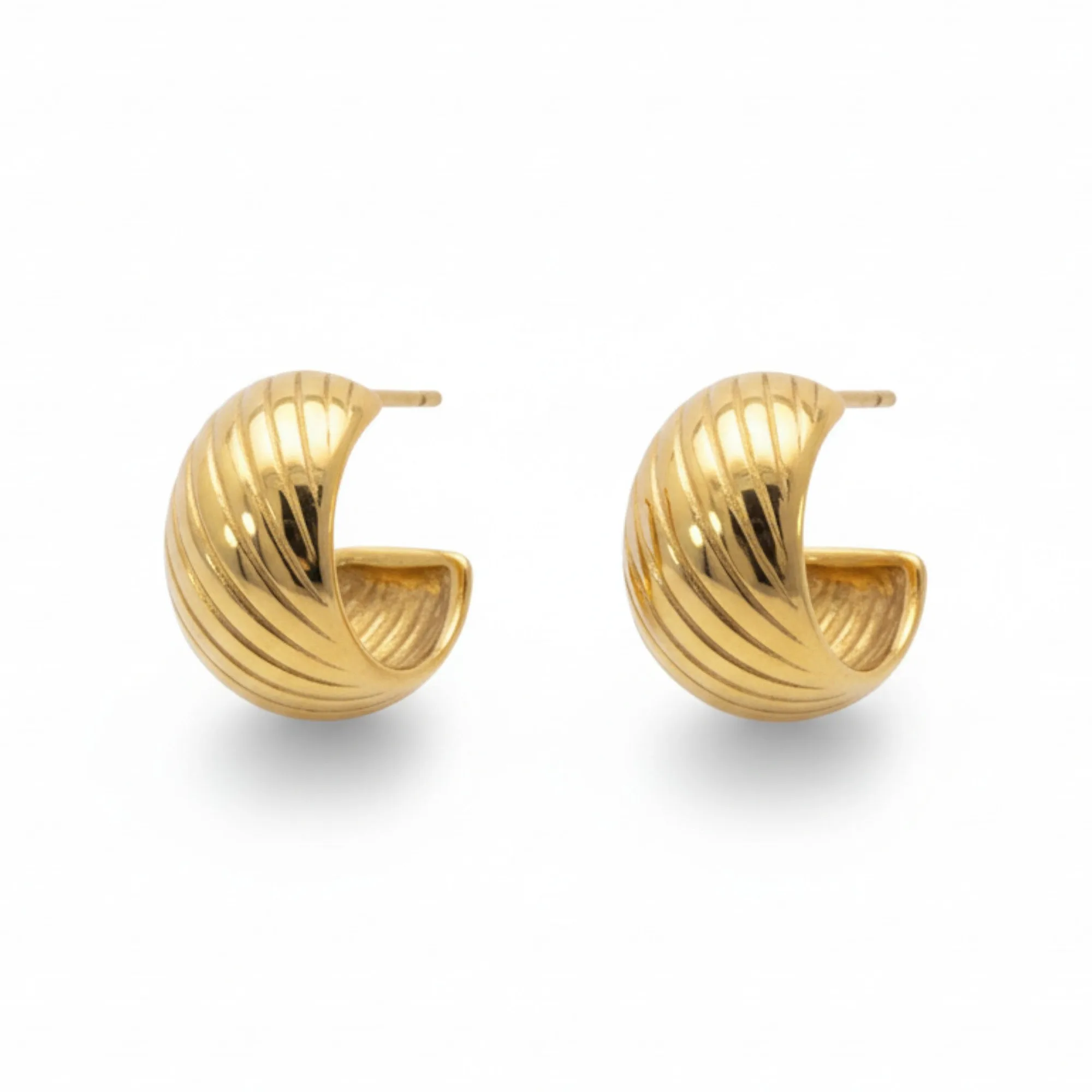 Ripple Gold Hoops