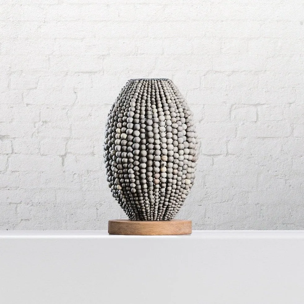 Barrel Table Lamp — Handmade Clay Bead Table Lamp