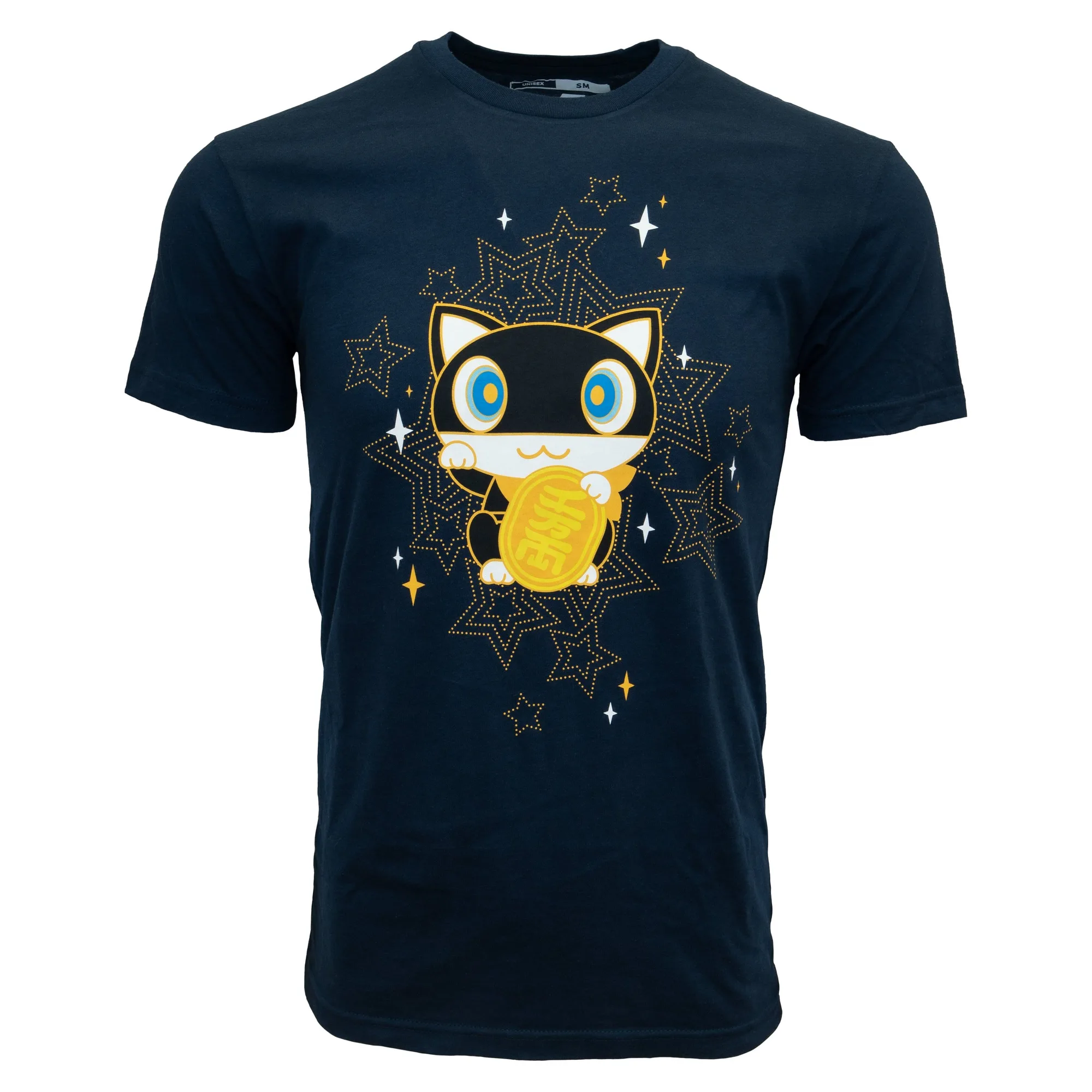 تي شيرت Persona 5 Morgana Lucky Cat: التصميم والمقاس