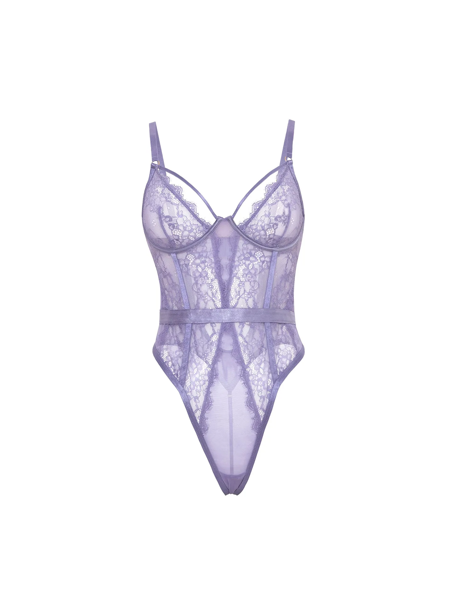 Curvy Martina Strappy Lace Teddy