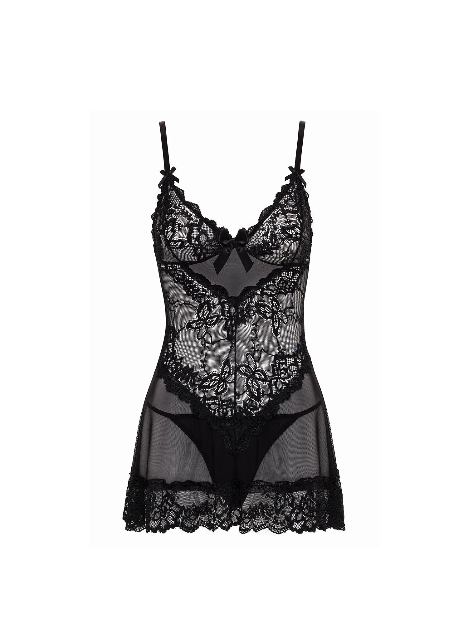 Conjunto babydoll de encaje Valentine