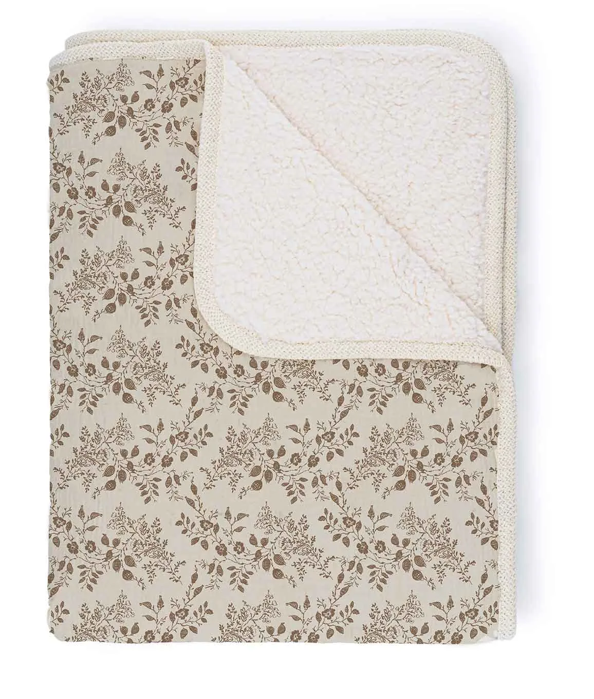 Muslin Sherpa Fleece Baby Blanket - Vintage Floral