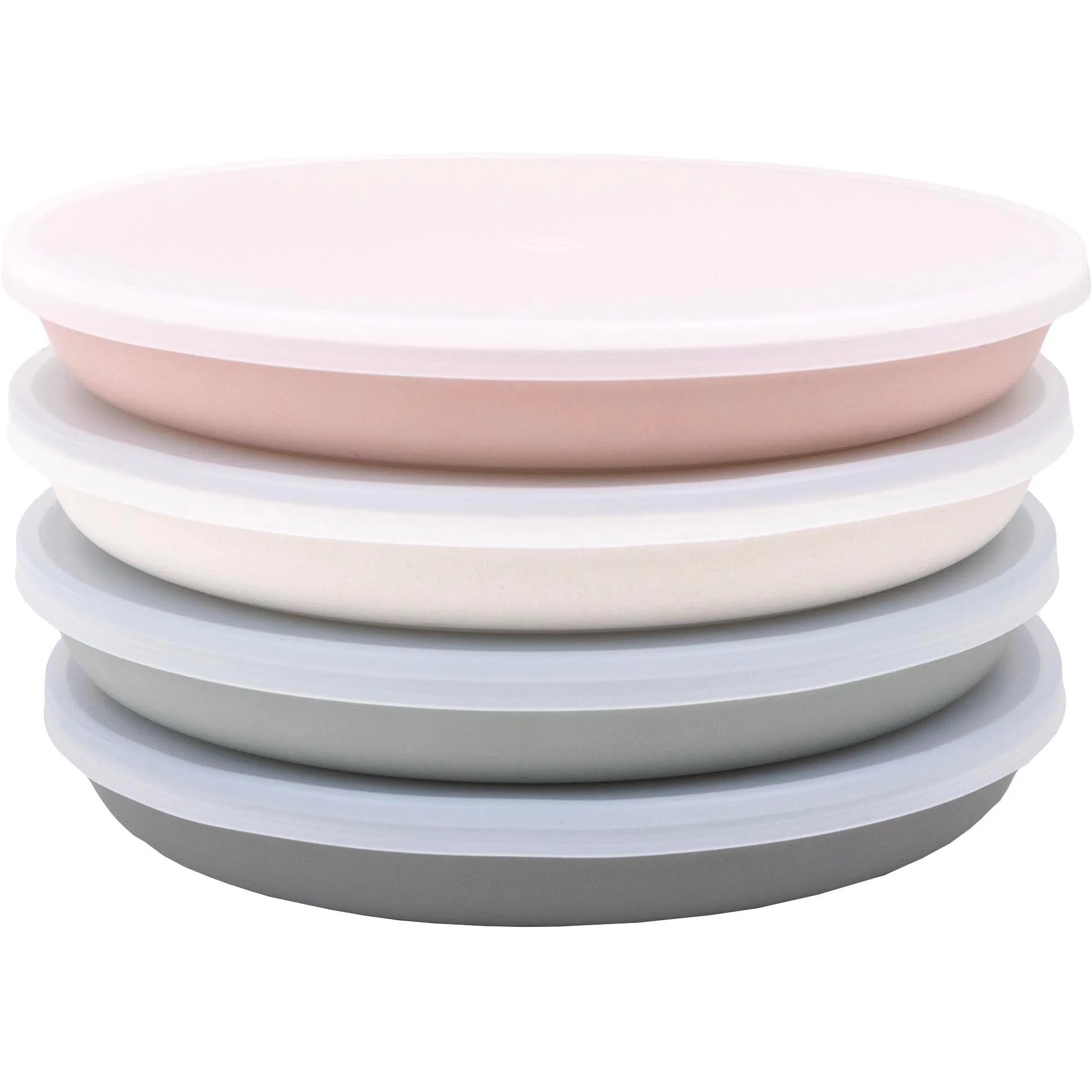 Bamboo Plates with Lids (Set of 4)