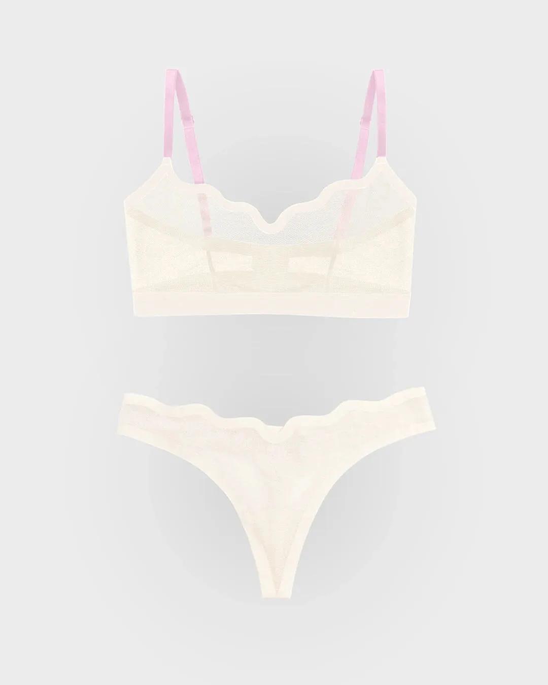 Lucy Bra Marshmallow and Sheer Thong Marshmallow