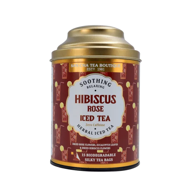 Hibiscus og rose urtete til iste | Glød-boostende koffeinfri blanding