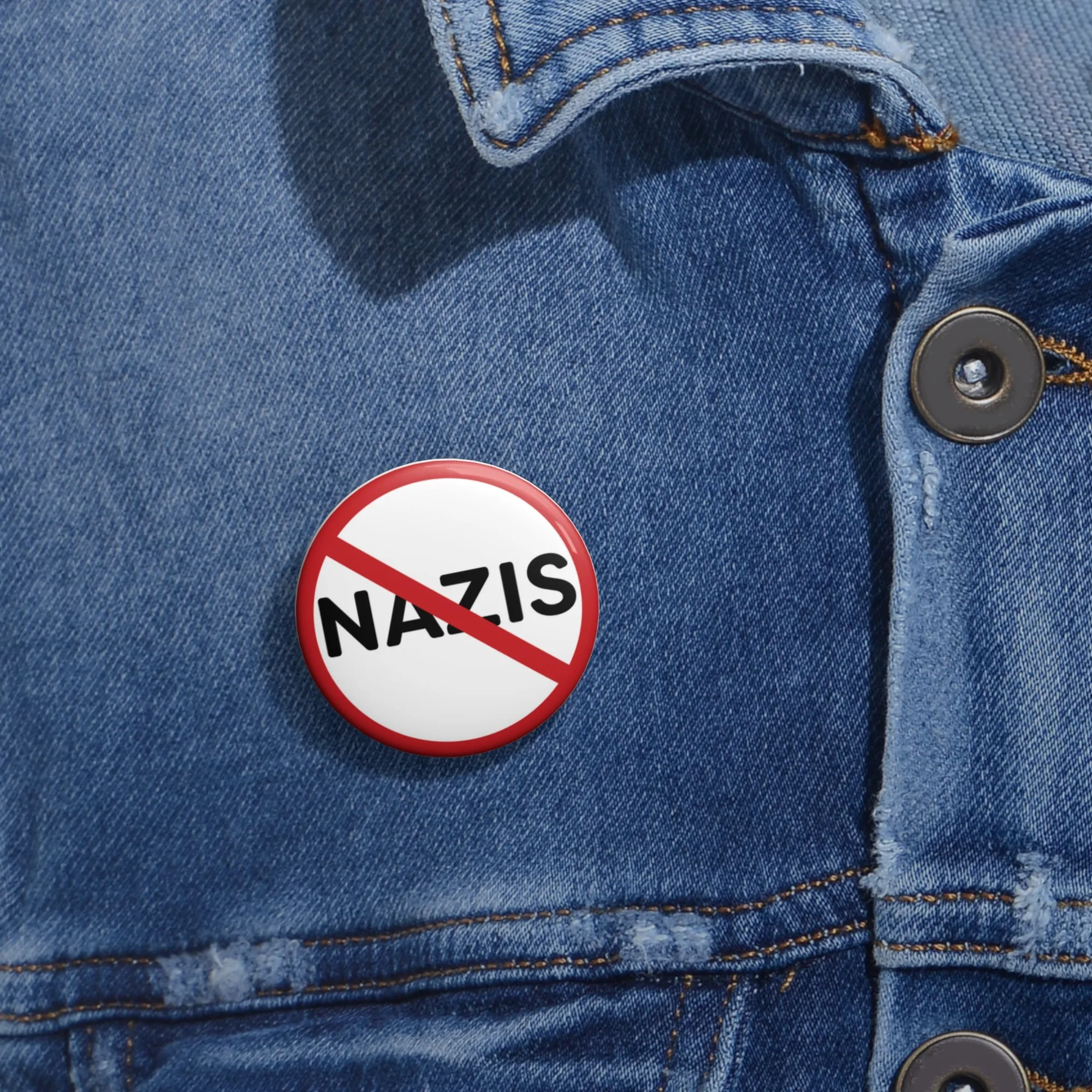No Nazis Pin Button