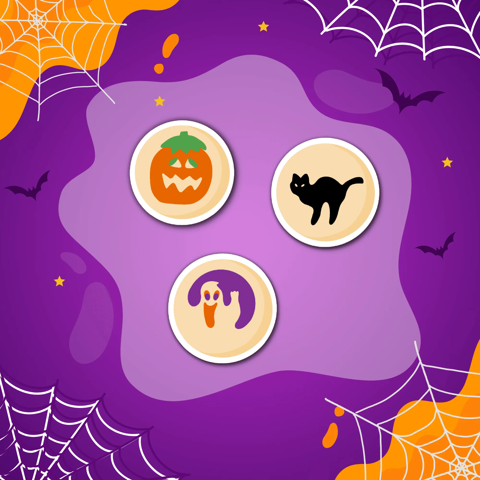 Halloween Cookies Vinyl Aufkleber Set mit 3 Stück