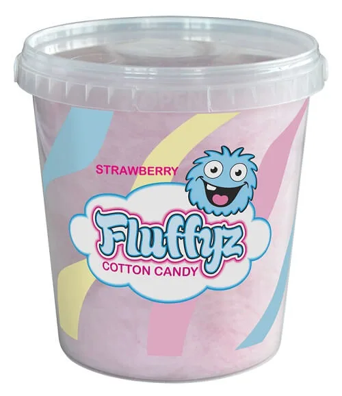 Fluffyz Candy Floss Jordgubb 6x50g