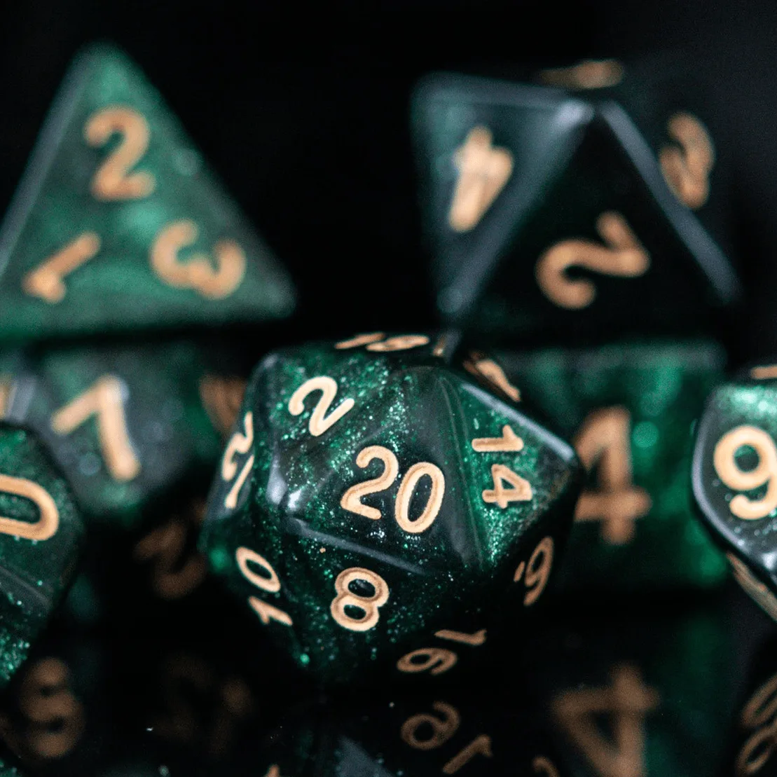 Pre-Order || Enchanted Forest Dew Acrylic Dice Set