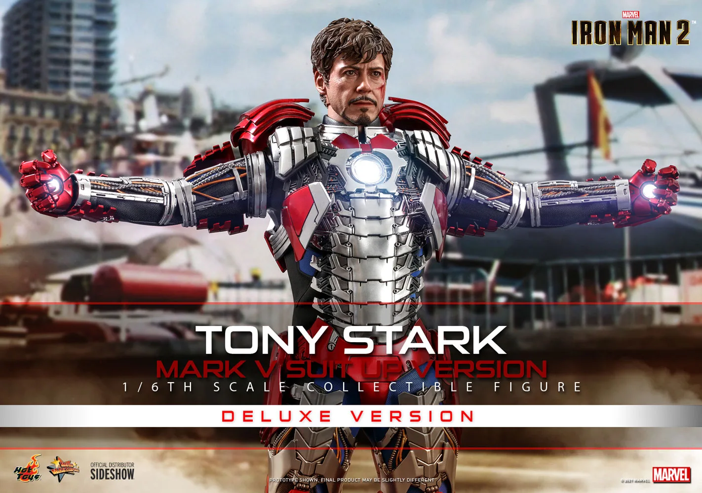 Hot Toys Sixth Scale Figur - Tony Stark (Mark V Suit Up Version) Deluxe Ver. - (Iron Man 2)