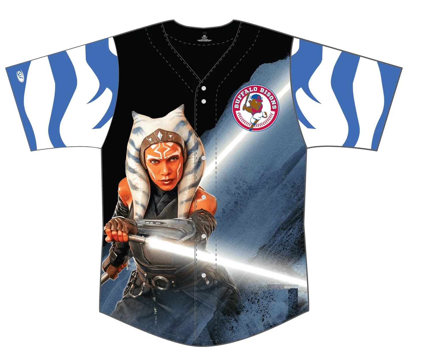 Maillot Buffalo Bisons Star Wars Ahsoka : taille et style
